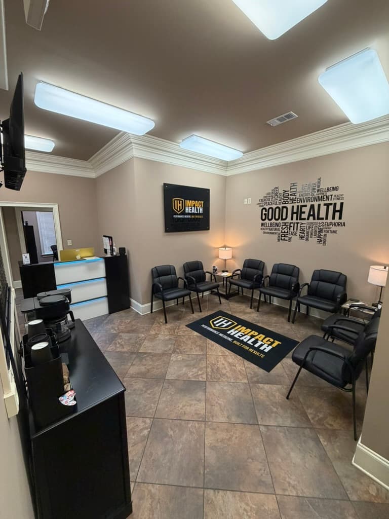 Impact Health Oxford, clinic interior with branded signage