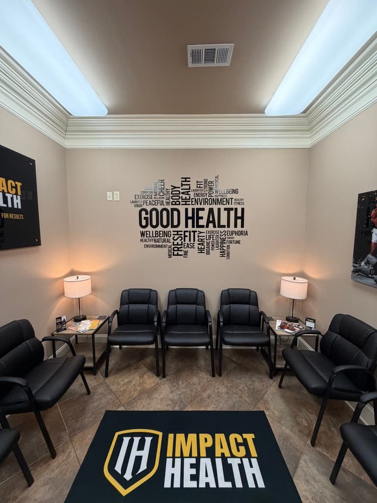 Impact Health Oxford, clinic hallway and treatment area